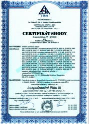 Certifikt III. bezpen. triedy